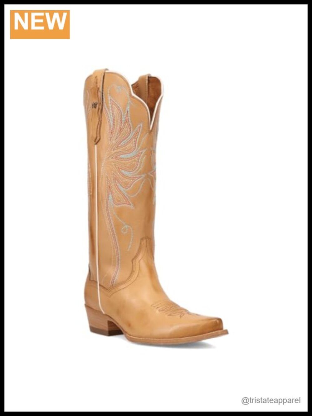 Leather Western Boots - Pull On Snip Toe Mid Calf